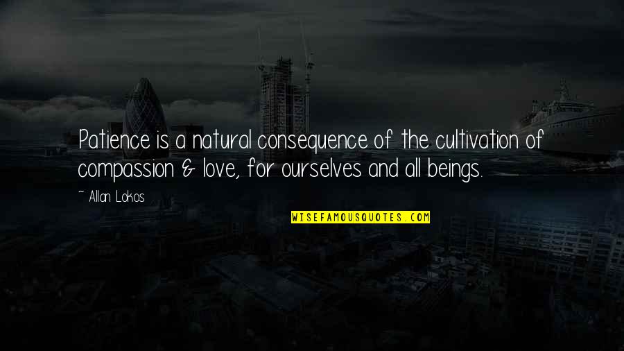 Patience And Compassion Quotes By Allan Lokos: Patience is a natural consequence of the cultivation Patience And Compassion Quotes By Allan Lokos: Patience is a natural consequence of the cultivation