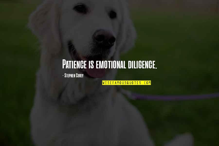 Patience And Diligence Quotes By Stephen Covey: Patience is emotional diligence. Patience And Diligence Quotes By Stephen Covey: Patience is emotional diligence.