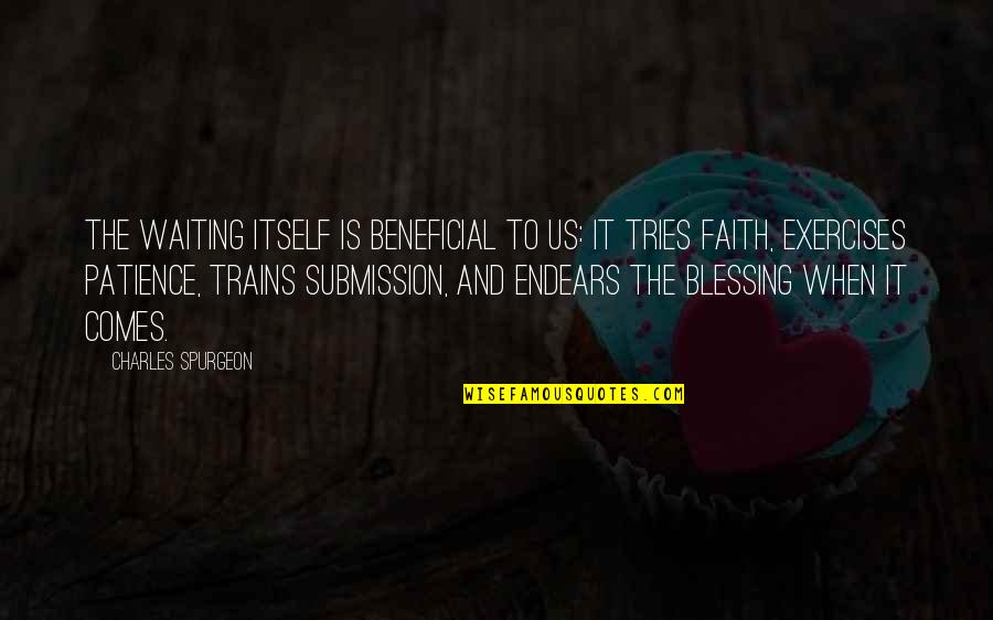 Patience And Faith Quotes By Charles Spurgeon: The waiting itself is beneficial to us: it