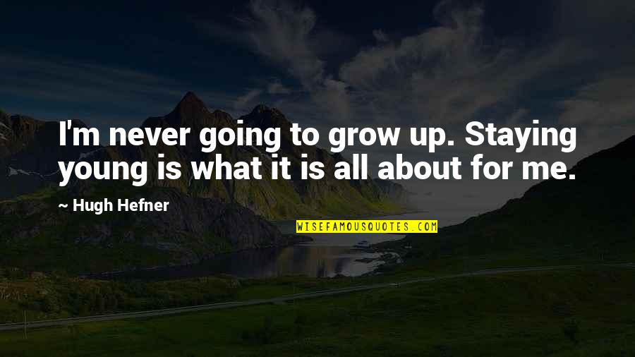 Patience And Growth Quotes By Hugh Hefner: I'm never going to grow up. Staying young