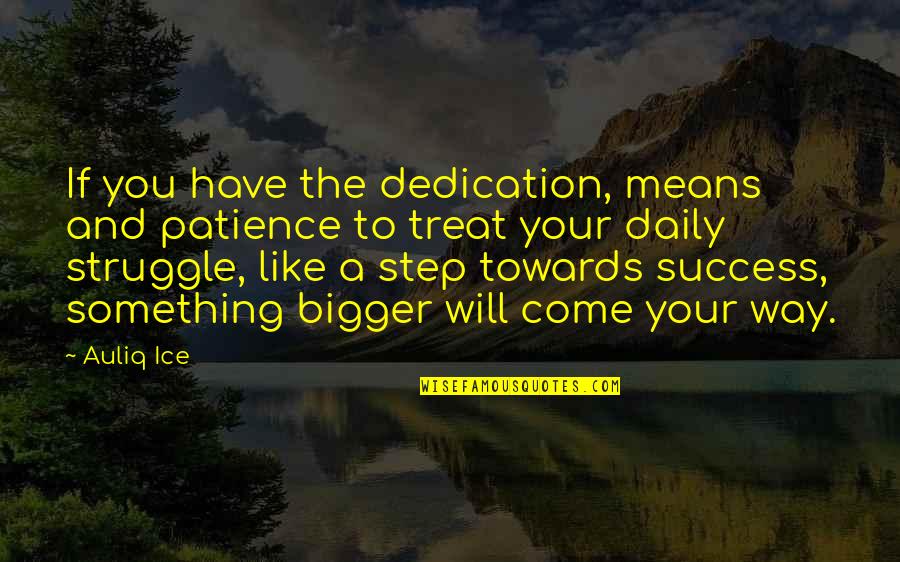 Patience And Hard Work Quotes By Auliq Ice: If you have the dedication, means and patience