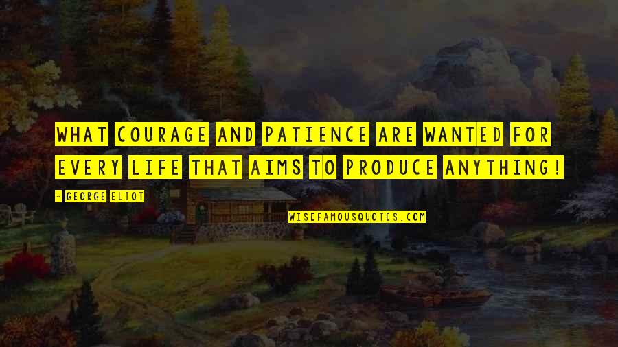 Patience And Life Quotes By George Eliot: What courage and patience are wanted for every
