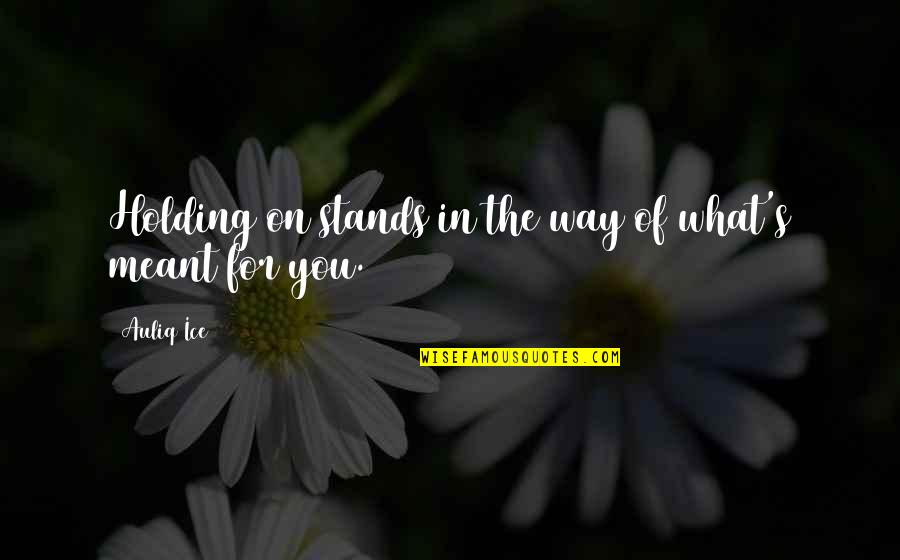 Patience And Self Quotes By Auliq Ice: Holding on stands in the way of what's