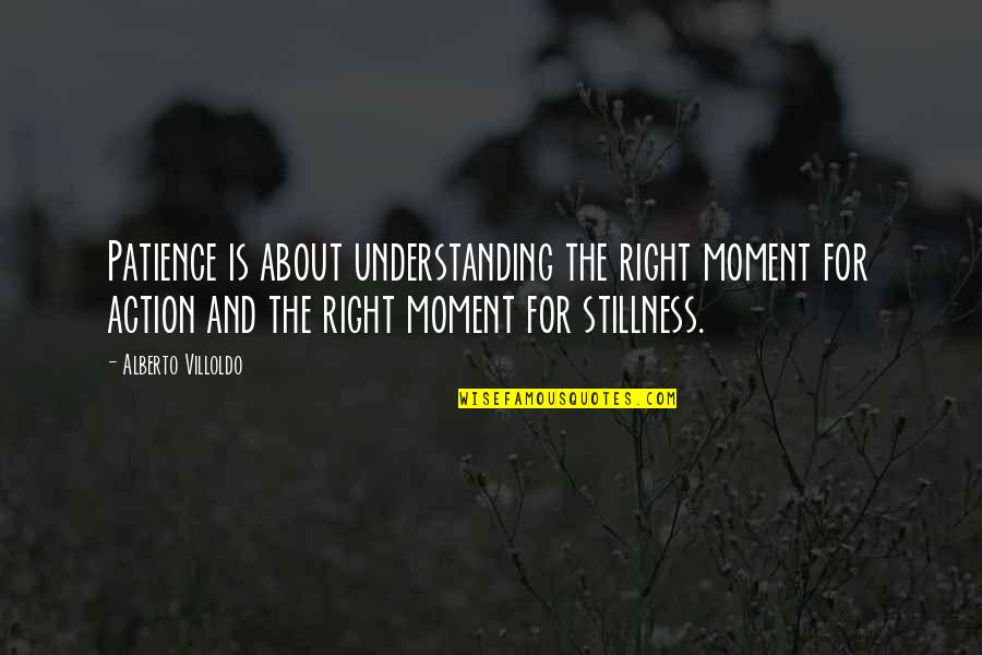 Patience And Understanding Quotes By Alberto Villoldo: Patience is about understanding the right moment for