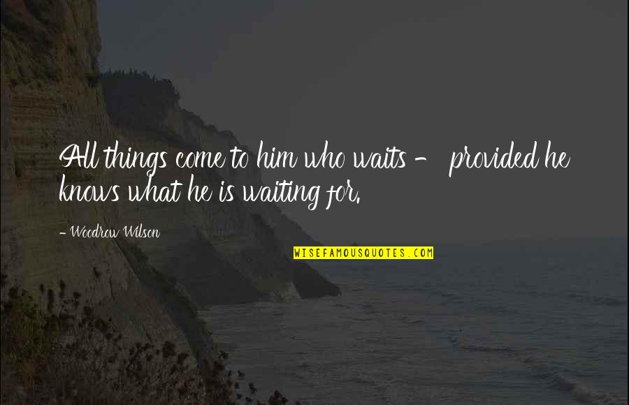Patience And Waiting Quotes By Woodrow Wilson: All things come to him who waits -