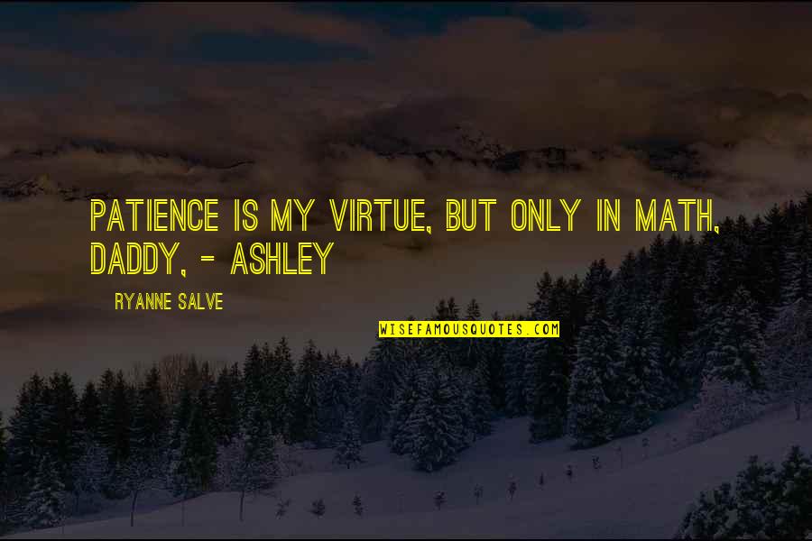 Patience As A Virtue Quotes By Ryanne Salve: Patience is my virtue, but only in Math,