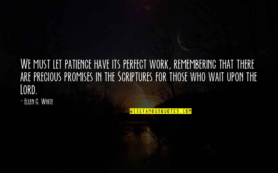 Patience At Work Quotes By Ellen G. White: We must let patience have its perfect work, Patience At Work Quotes By Ellen G. White: We must let patience have its perfect work,