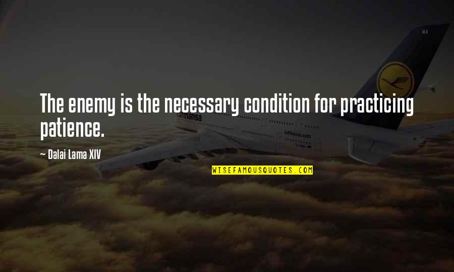 Patience For Enemy Quotes By Dalai Lama XIV: The enemy is the necessary condition for practicing