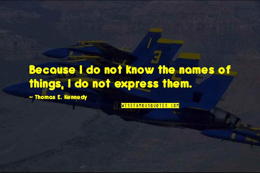 Patience For Enemy Quotes By Thomas E. Kennedy: Because I do not know the names of Patience For Enemy Quotes By Thomas E. Kennedy: Because I do not know the names of