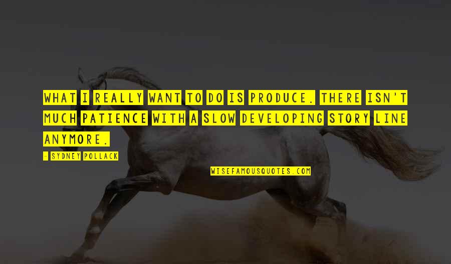 Patience I Quotes By Sydney Pollack: What I really want to do is produce.