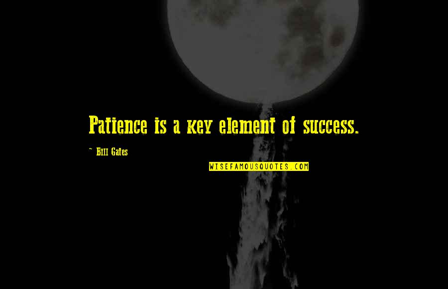 Patience Is Key To Success Quotes By Bill Gates: Patience is a key element of success.