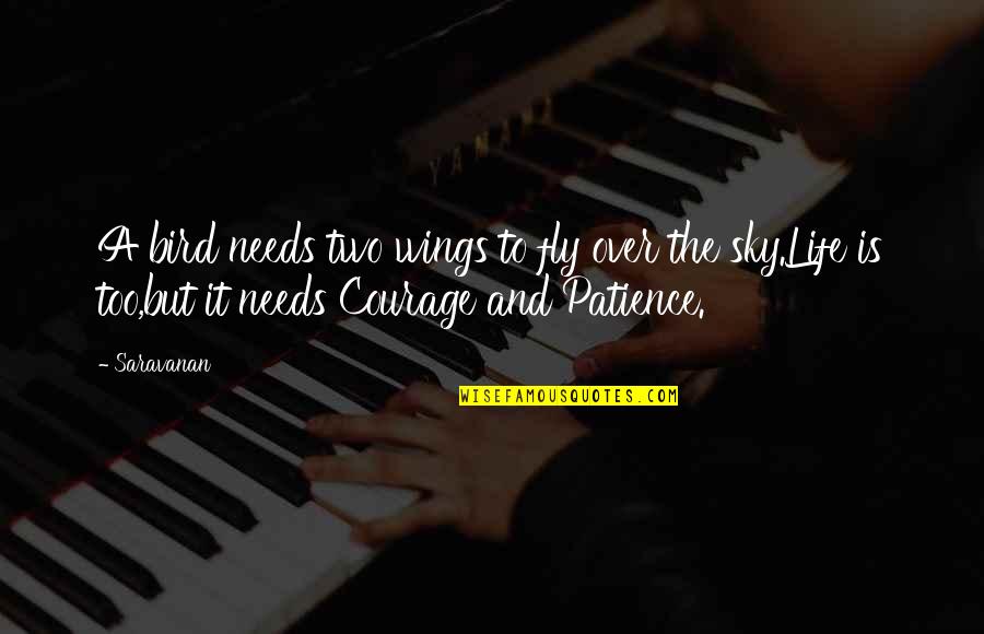 Patience Is Over Quotes By Saravanan: A bird needs two wings to fly over Patience Is Over Quotes By Saravanan: A bird needs two wings to fly over