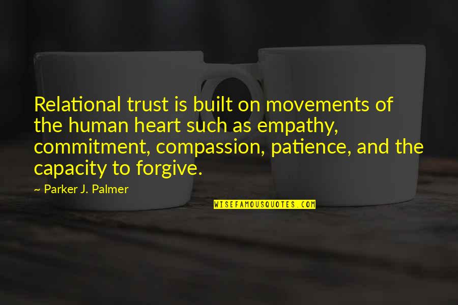 Patience Is Quotes By Parker J. Palmer: Relational trust is built on movements of the Patience Is Quotes By Parker J. Palmer: Relational trust is built on movements of the