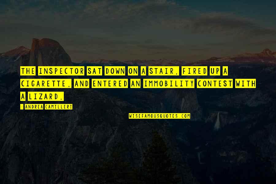 Patience Of Waiting Quotes By Andrea Camilleri: The inspector sat down on a stair, fired Patience Of Waiting Quotes By Andrea Camilleri: The inspector sat down on a stair, fired