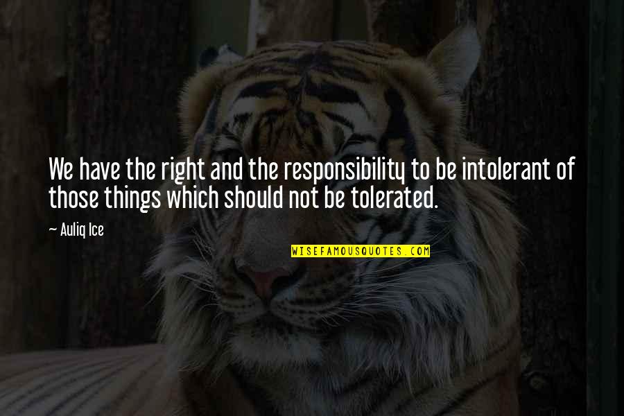 Patience Quotes Quotes By Auliq Ice: We have the right and the responsibility to