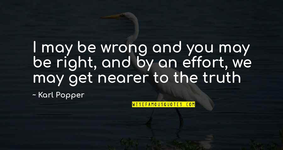 Patience Virtue Quote Quotes By Karl Popper: I may be wrong and you may be