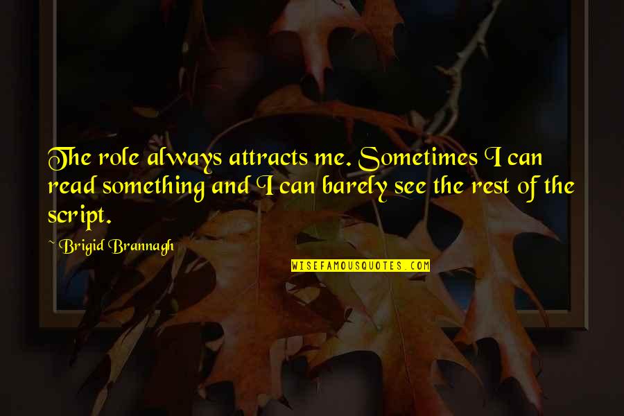 Patient And Persistent Quotes By Brigid Brannagh: The role always attracts me. Sometimes I can