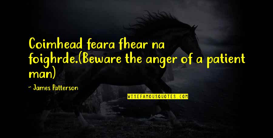 Patient Man Quotes By James Patterson: Coimhead feara fhear na foighrde.(Beware the anger of