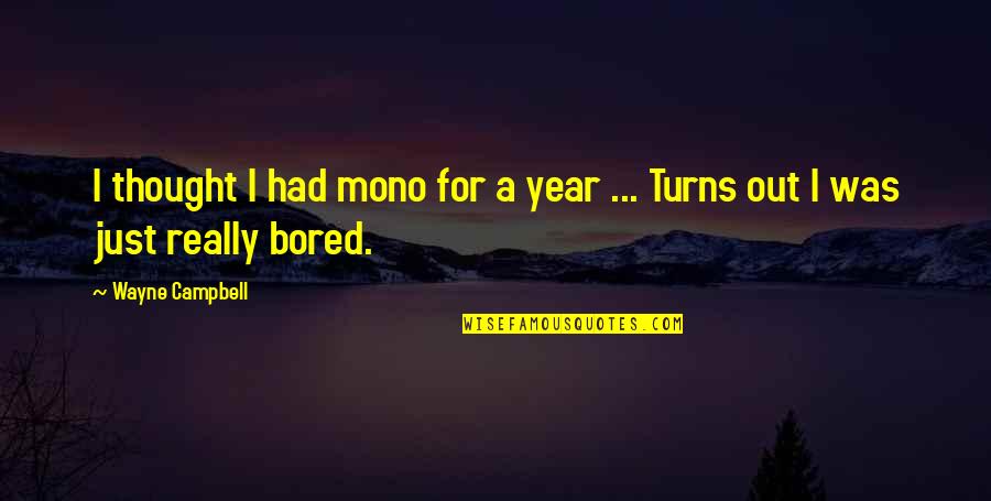 Patiharn Quotes By Wayne Campbell: I thought I had mono for a year