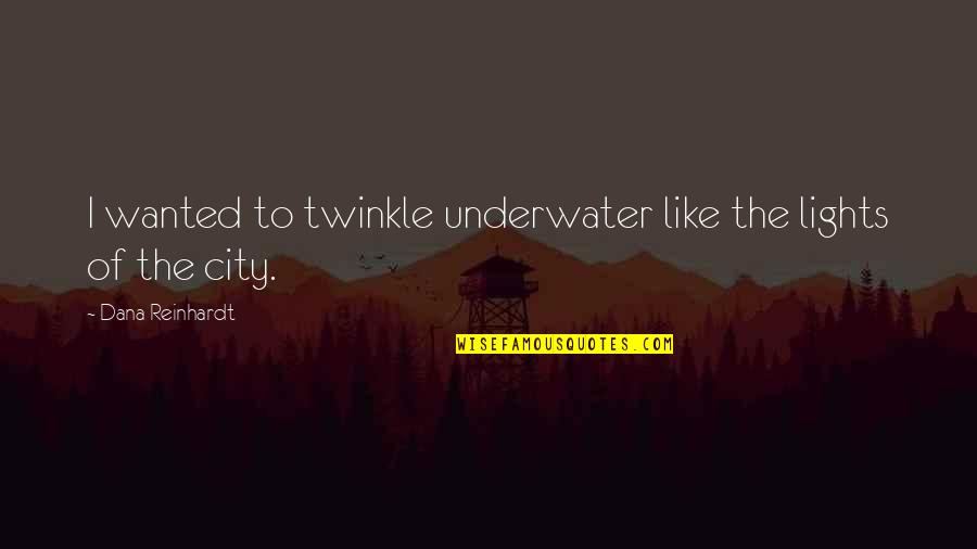 Patinar Translation Quotes By Dana Reinhardt: I wanted to twinkle underwater like the lights