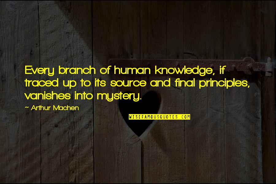 Patnaik Grading Quotes By Arthur Machen: Every branch of human knowledge, if traced up Patnaik Grading Quotes By Arthur Machen: Every branch of human knowledge, if traced up