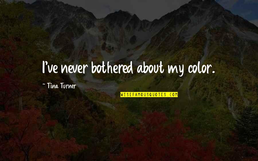 Patras Quotes By Tina Turner: I've never bothered about my color.