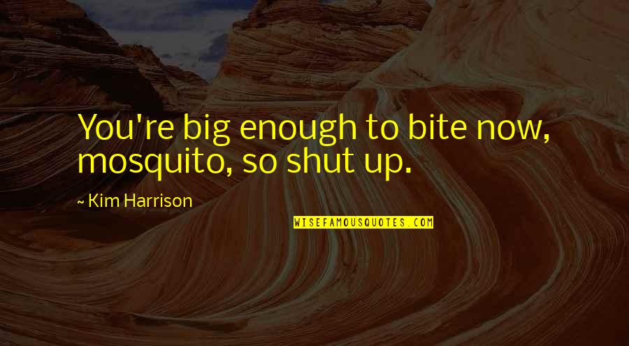 Patrease Mcfarlane Quotes By Kim Harrison: You're big enough to bite now, mosquito, so