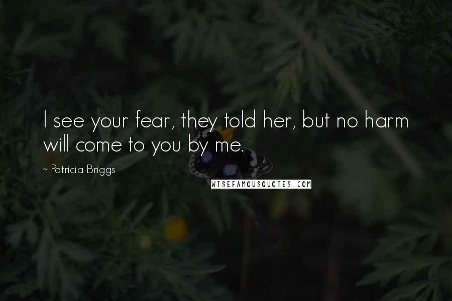 Patricia Briggs quotes: I see your fear, they told her, but no harm will come to you by me.