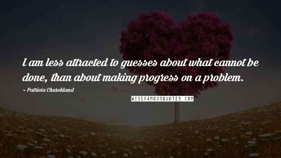 Patricia Churchland quotes: I am less attracted to guesses about what cannot be done, than about making progress on a problem.