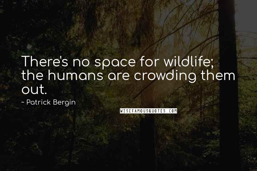 Patrick Bergin quotes: There's no space for wildlife; the humans are crowding them out.