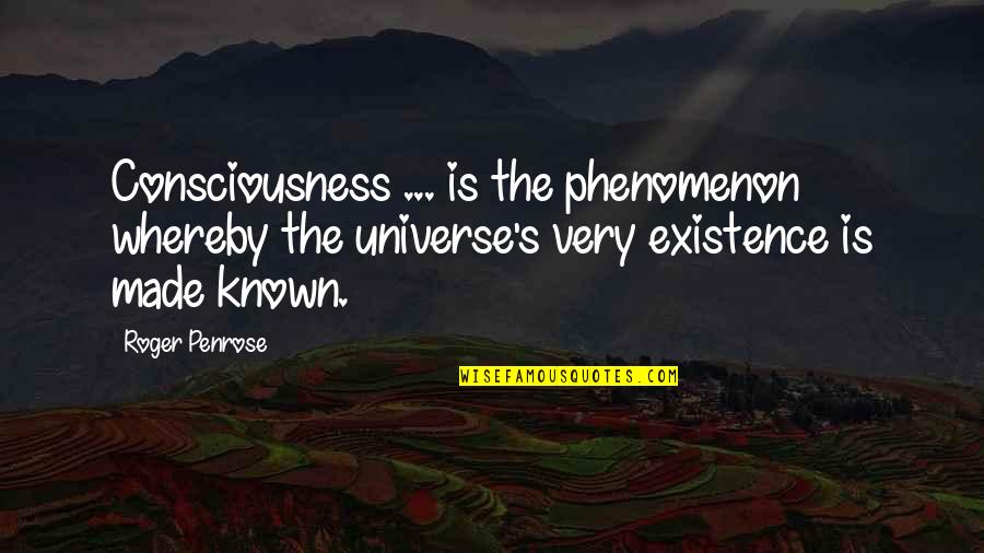 Patrick Holford Quotes By Roger Penrose: Consciousness ... is the phenomenon whereby the universe's