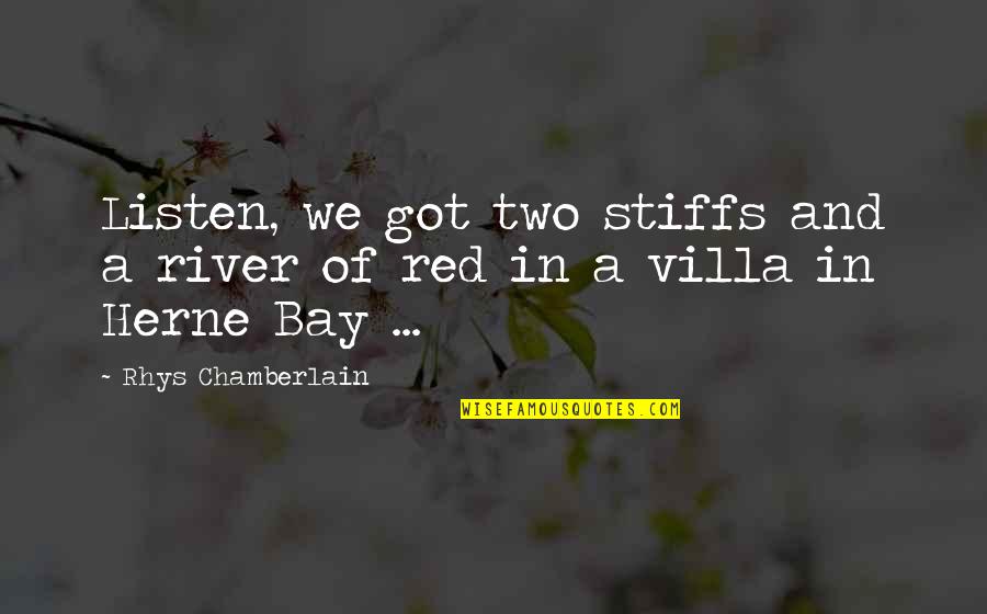 Patrick Kane Inspirational Quotes By Rhys Chamberlain: Listen, we got two stiffs and a river Patrick Kane Inspirational Quotes By Rhys Chamberlain: Listen, we got two stiffs and a river
