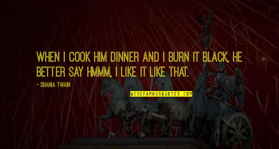 Patrick Leigh Fermor Quotes By Shania Twain: When I cook him dinner and I burn