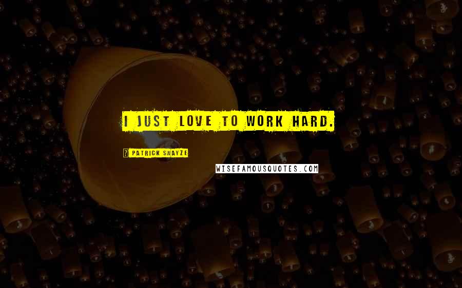 Patrick Swayze quotes: I just love to work hard.