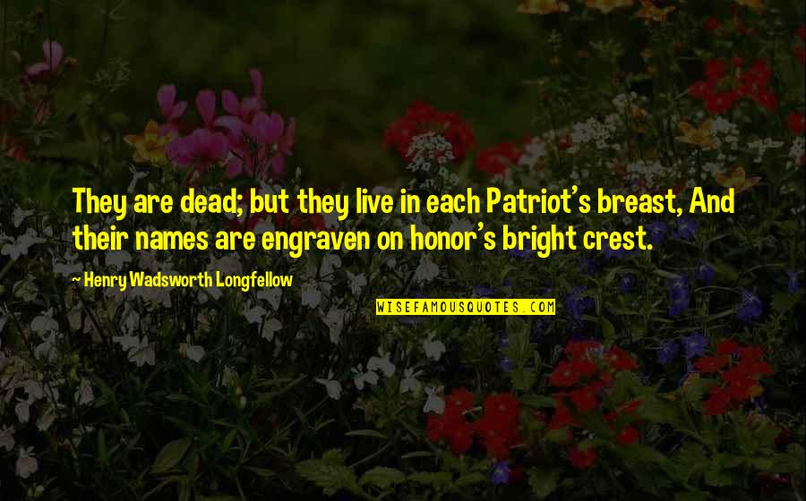 Patriot Day Quotes By Henry Wadsworth Longfellow: They are dead; but they live in each