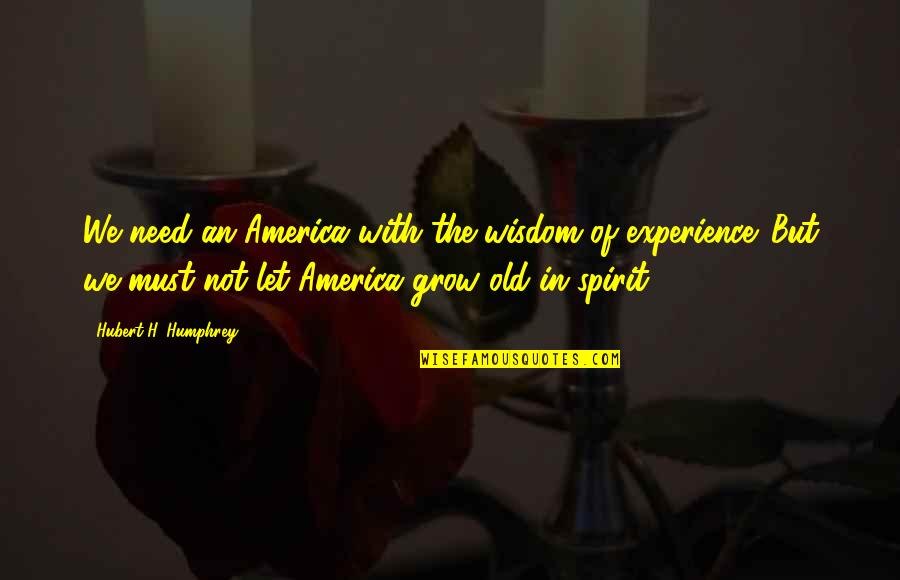 Patriotic Quotes By Hubert H. Humphrey: We need an America with the wisdom of