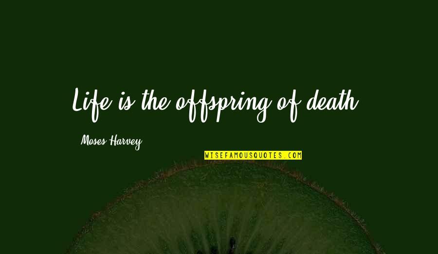Patriots Balls Quotes By Moses Harvey: Life is the offspring of death.