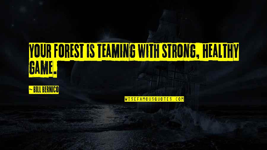 Patsie Quotes By Bill Bernico: your forest is teaming with strong, healthy game.