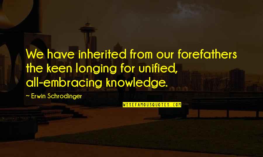 Patterns Repeating Itself Quotes By Erwin Schrodinger: We have inherited from our forefathers the keen Patterns Repeating Itself Quotes By Erwin Schrodinger: We have inherited from our forefathers the keen
