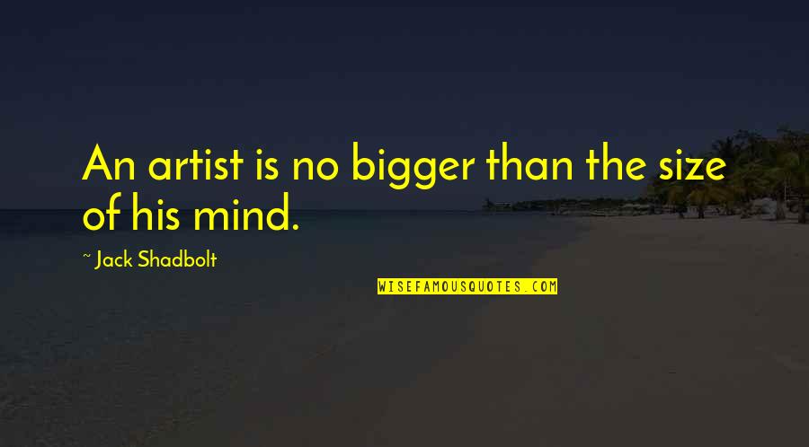 Patungkol Kahulugan Quotes By Jack Shadbolt: An artist is no bigger than the size Patungkol Kahulugan Quotes By Jack Shadbolt: An artist is no bigger than the size