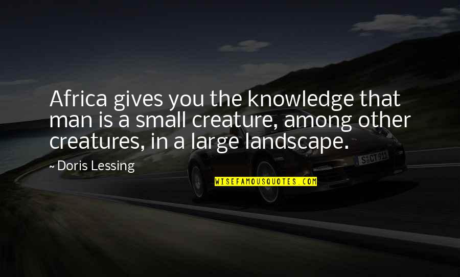 Patxis Lafayette Quotes By Doris Lessing: Africa gives you the knowledge that man is