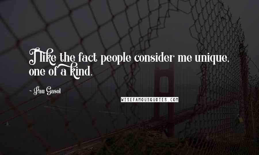 Pau Gasol quotes: I like the fact people consider me unique, one of a kind.