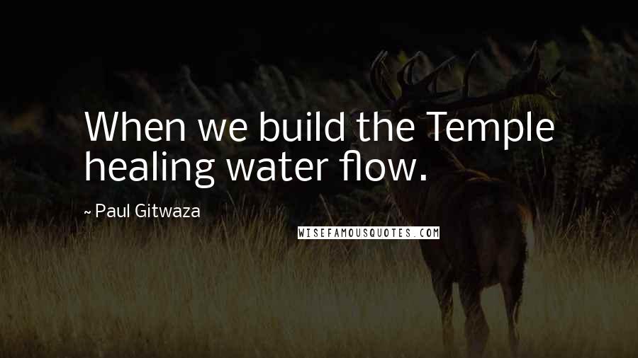 Paul Gitwaza quotes: When we build the Temple healing water flow.