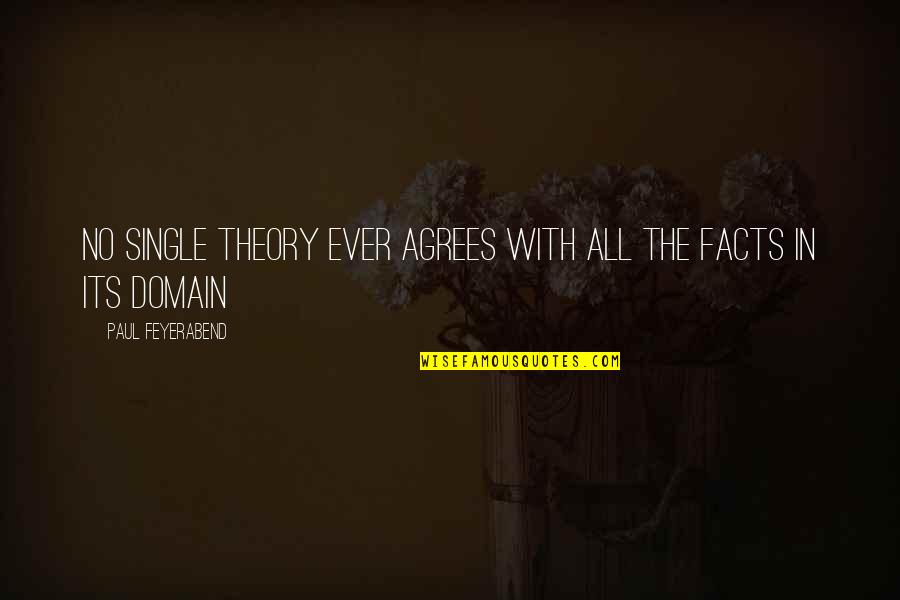 Paul K Feyerabend Quotes By Paul Feyerabend: No single theory ever agrees with all the