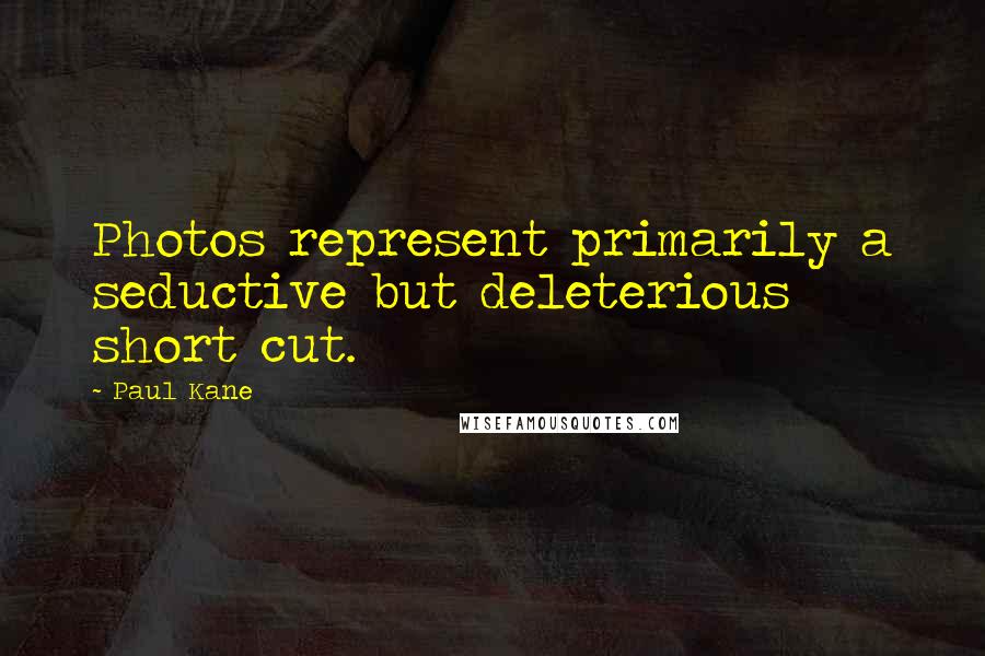 Paul Kane quotes: Photos represent primarily a seductive but deleterious short cut.