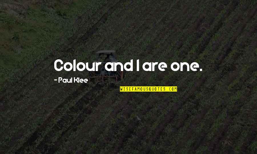 Paul Klee's Quotes By Paul Klee: Colour and I are one.