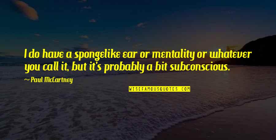 Paul Mccartney Quotes By Paul McCartney: I do have a spongelike ear or mentality