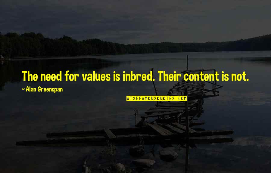 Paul Roos Quotes By Alan Greenspan: The need for values is inbred. Their content Paul Roos Quotes By Alan Greenspan: The need for values is inbred. Their content