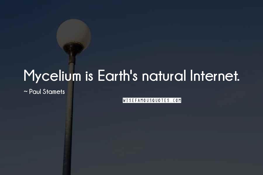 Paul Stamets quotes: Mycelium is Earth's natural Internet.