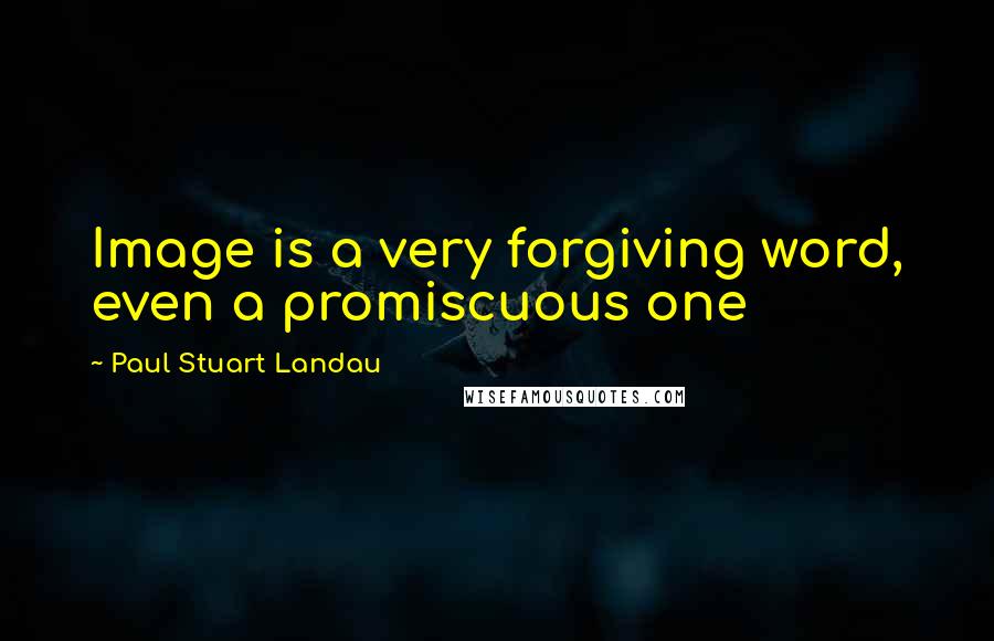 Paul Stuart Landau quotes: Image is a very forgiving word, even a promiscuous one